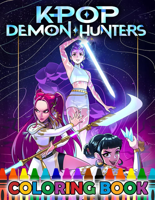 K-Pops De-mon Hunter's coloring book: 50 JUMBO KPops Drawing Pages for Kids Teens Adults