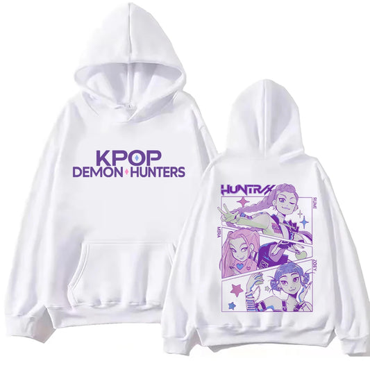 Kpop Demon Hunters 2025 Hot Anime Hoodie Harajuku Hip Hop Pullover Tops Sweatshirt Gift